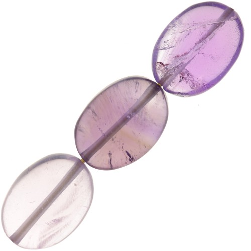 Perles en pierre gemme Amethyste olives plates 14x10 mm x5