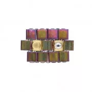 Cymbal Bead Substitute - Perle en métal Tila Beads 5x5x2.4 mm Peponas Doré à l'or fin x1