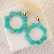 Clous d'oreilles demi-boule 10 mm - Doré à l'or fin x2