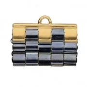 Cymbal - Embout pour tissage de perles Tila Beads 25x10 mm Piperi III Doré à l'or fin x1