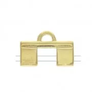 Cymbal - Embout pour tissage de perles Tila Beads 15x10 mm Piperi II Doré à l'or fin x1