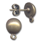 Clous d'oreilles demi-boule 10 mm bronze x2|raw }}