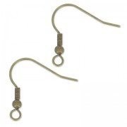Crochets d'oreilles boules 21 mm bronze x6