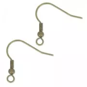 Crochets d'oreilles boules 21 mm bronze x6