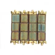 Cymbal Side Bead - Perle en métal pour Superduo 2.5x5mm Tourkou Doré à l'or fin x1