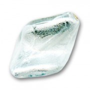 Perle torsadée feuille d'argent 26x16 mm Crystal x1|raw }}