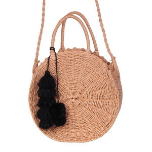 sac paille pompon