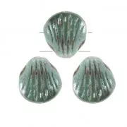 Perles en verre Shell Beads 2 trous 8mm Coquillage Green Turquoise Ceramic Lookx20