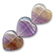 Perles en pierre gemme Fluorite coeurs 10 mm x4|raw }}