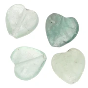 Perles en pierre gemme coeurs 10 mm - Fluorite x4