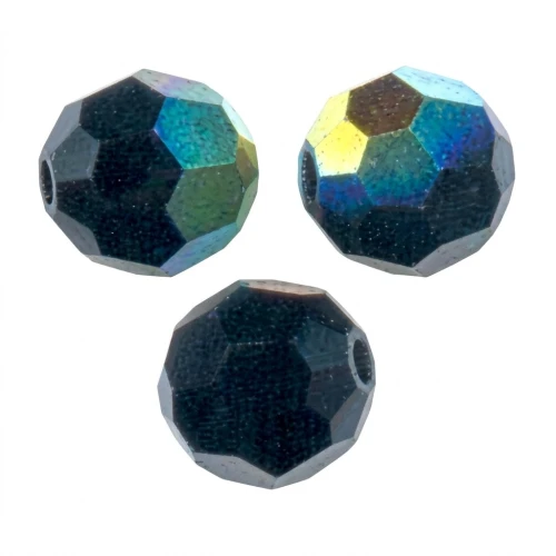 Perles rondes PureCrystal 5000 6 mm - Jet AB x6