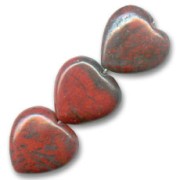 Perles en pierre gemme Jaspe Poppy coeurs 14 mm x4|raw }}