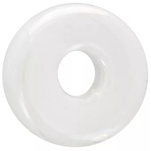 Perle Heishi rondelle en céramique 15 mm Blanc irisé x1