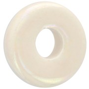 Perle Heishi rondelle en céramique 15 mm Crème irisé x1