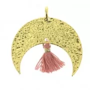 Pompon imitation coton pour création bijoux DIY 10 mm - Rose attache Doré x1