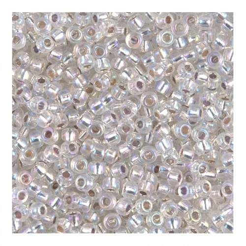 Rocaille Miyuki 8/0 1001- Crystal AB Silver Lined x8g