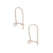 Boucles d'oreilles crochets dormeuses fil en laiton 17 mm doré rose x2|raw }}