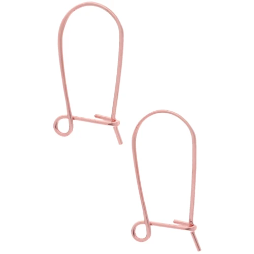 Boucles d'oreilles crochets dormeuses fil en laiton 17 mm - Doré Rose x2