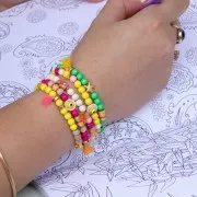 Pompon imitation coton pour création bijoux DIY 12 mm Brun avec attache Doré x1