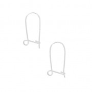 Boucles d'oreilles crochets dormeuses en laiton 17 mm Placage Argent fin x2|raw }}