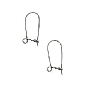 Boucles d'oreilles crochets dormeuses en laiton 17 mm Placage Argent fin vieilli x2