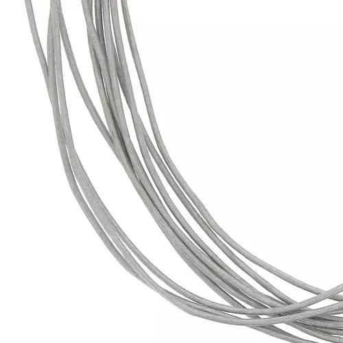 Cordon cuir 1 mm Gris Argenté x 3 m