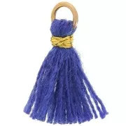 Bleu - Pompon imitation coton pour création bijoux DIY 12mm Bleu Saphir attache Doré x1 Pompon imitation coton pour création bijoux DIY 12mm Bleu Saphir attache Doré x1