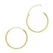 Mini créoles 16 mm - Fil 1.3 mm - Doré à l'or fin x2