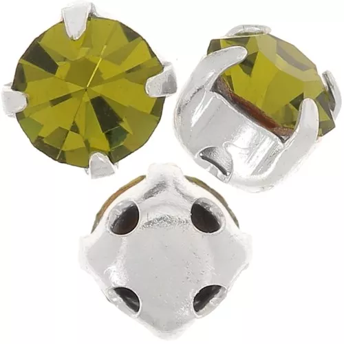 Chatons montés 4 mm Light Olivine x10