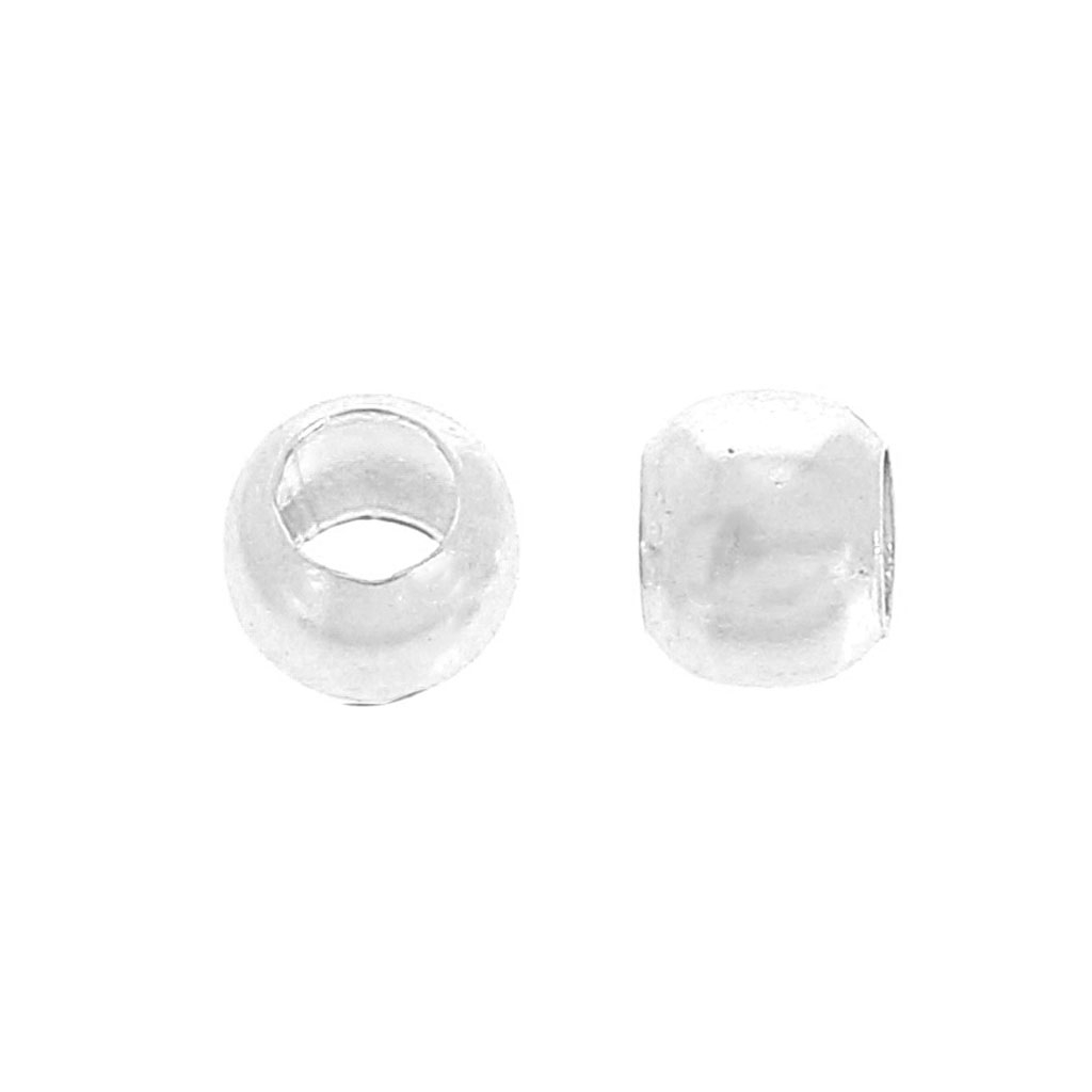 100 Perles à écraser (intercalaires) Preciosa Argent - Diamètre 2.5 Mm - Fabriqué En France - Livraison Gratuite
