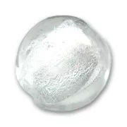 Perle bombée feuille d'argent 20 mm Crystal x1