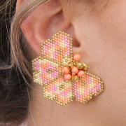 Clous d'oreilles disque 10 mm pour création de bijoux fantaisie Doré à l'or fin x2