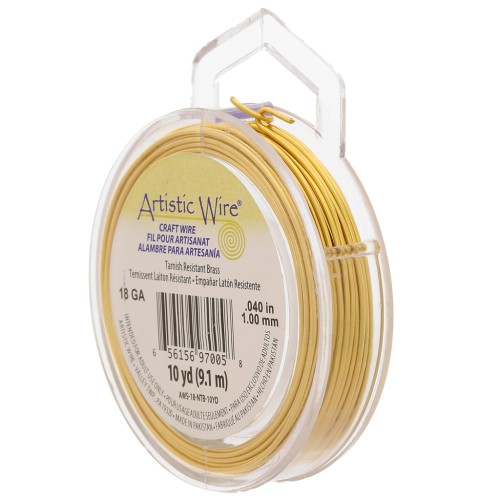 Fil de laiton Artistic Wire 1 mm - brut traité anti-ternissement x9.1m