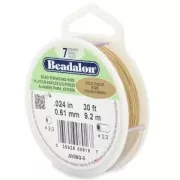 Fil Cablé 7 brins 0.61 mm - Beadalon - Doré x9,2 m