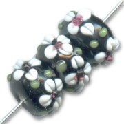 Rondes aplaties 13 mm Jet/Opaque White x4