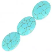 Perle imitation Turquoise Olive plate 24.5x18 mm x1