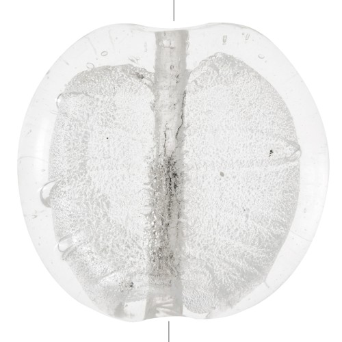 Perles plates - palets - feuille d'argent 35 mm Crystal x1