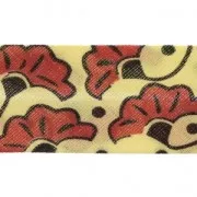 Biais en polycoton style wax 20 mm - Bamako Fleurs de mariage Rouge / Jaune x 1m