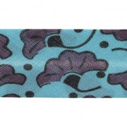 Biais en polycoton style wax 20 mm - Bamako Fleurs de mariage Violet / Bleu x 1m