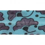 Biais en polycoton style wax 20 mm - Bamako Fleurs de mariage Violet / Bleu x 1m
