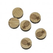Mini cabochon en bois laser cut - Motif ananas à décorer et à peindre - 11.6 mm x1|raw }}