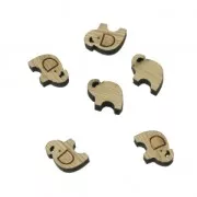 Mini cabochon en bois laser cut - forme éléphant à décorer et peindre - 8x10mm x1