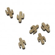 Mini cabochon en bois laser cut - forme cactus à décorer et à peindre - 7x11mm x1|raw }}