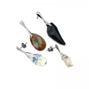 Clous d'oreilles attache pendentif 19 mm Argent 925 Doré à l'or fin x2