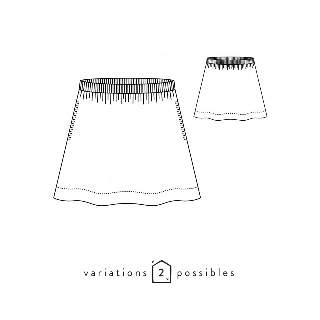 patron de couture femme atelier scammit bonjour 2 variations possibles jupe perles co coloriage chien avec motif