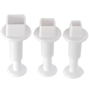 3 emporte-pièces poussoir pour pâte polymère - Carrés 7-9.5-12.5 mm|raw }}