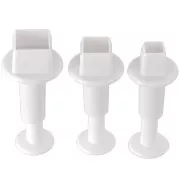 3 emporte-pièces poussoir pour pâte polymère - Carrés 7-9.5-12.5 mm