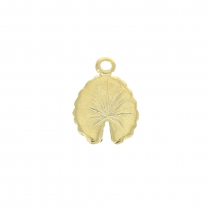 Breloque / Pendentif feuille de nénuphar en laiton 9x13 mm Doré à l'or fin x1