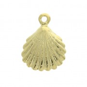 Breloque / Pendentif coquillage pour création bijoux 13x18 mm Doré à l'or fin x1
