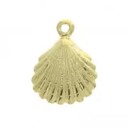 Breloque / Pendentif coquillage pour création bijoux 13x18 mm Doré à l'or fin x1